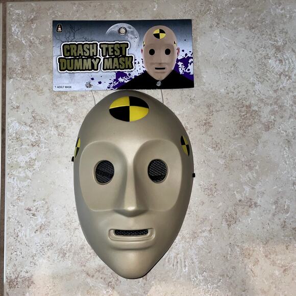 ADULT CRASH TEST DUMMY FACE MASK HALLOWEEN COSPLAY COSTUME NEW - Picture 2 of 3